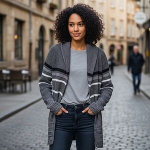 Ivivva Lululemon Women's Grey Feelin Toasty Wrap Cardigan Size S (Girl 14)